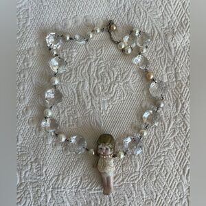 vintage flapper girl doll chandelier crystals Handmade necklace or home decor